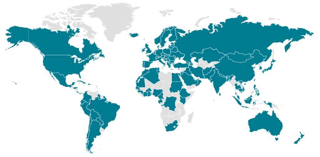коронавирус карта на света